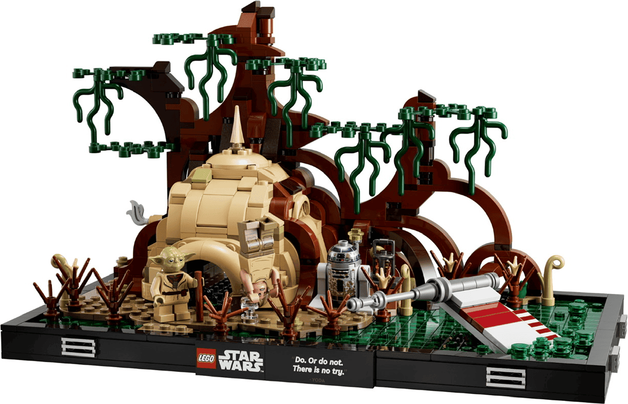 lego star wars diorama addestramento jedi su dagobah
