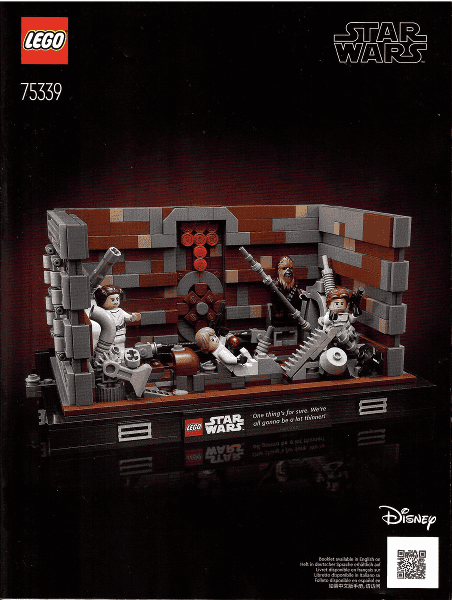 lego star wars diorama compattatore di rifiuti morte nera