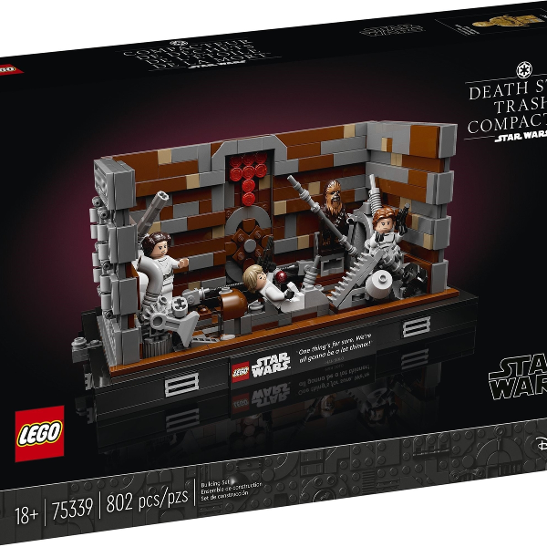 lego star wars diorama compattatore di rifiuti morte nera
