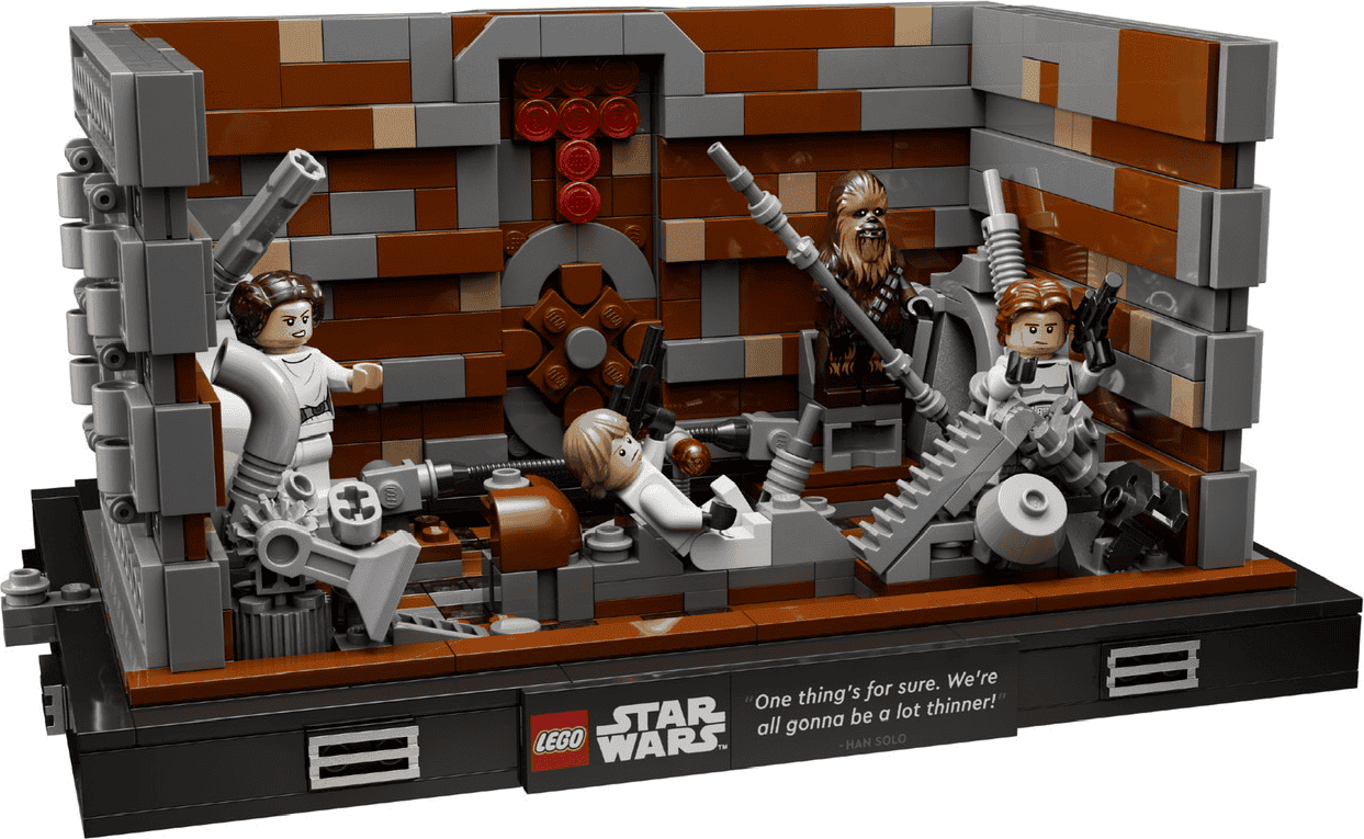 lego star wars diorama compattatore di rifiuti morte nera