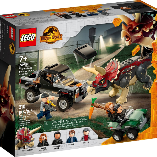 lego jurassic world triceratopo: agguato al pickup