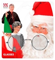 occhiali tondi argento da babbo natale