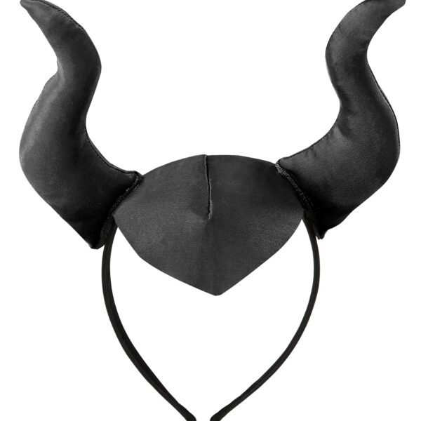 cerchietto con corna nere da malefica