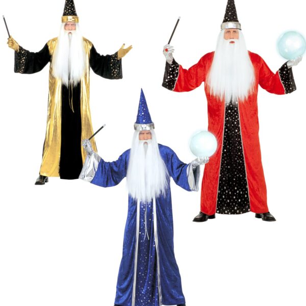 costume da mago merlino colori assortiti