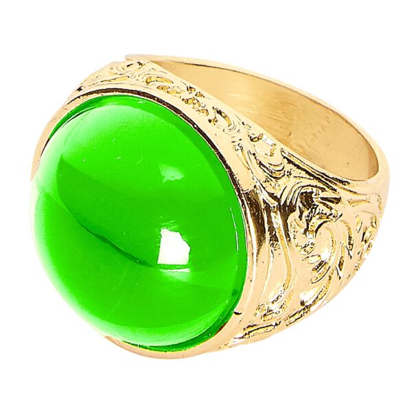 anello oro con gemma verde