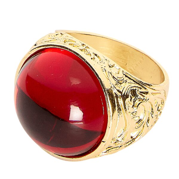 anello oro con gemma rossa