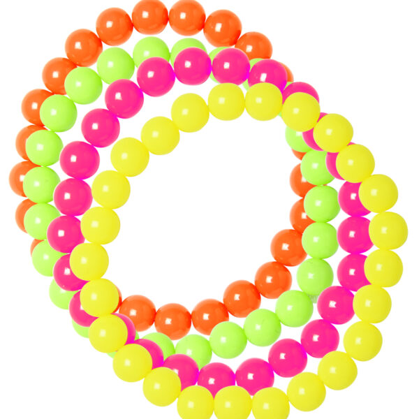 set da 4 braccialetti fluo