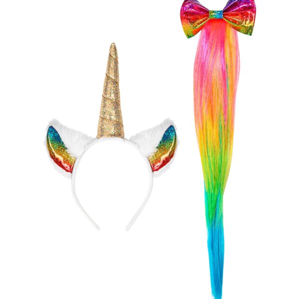 kit cerchietto e coda da unicorno