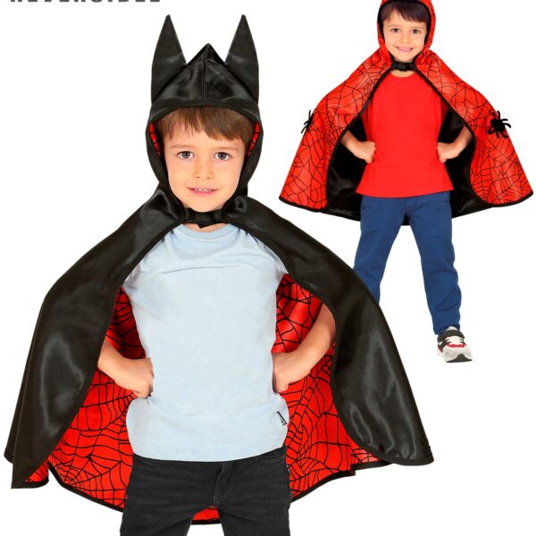 mantello reversibile batman spiderman
