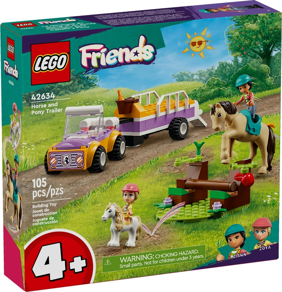 lego friends rimorchio con cavallo e pony