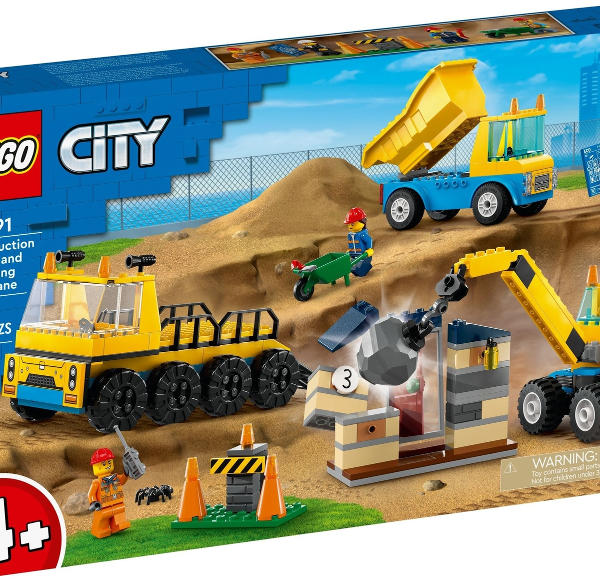 lego city camion da cantiere e gru con palla da demolizione