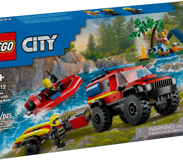 lego city pompieri e polizia fuoristrada antincendio e gommone di salvataggio
