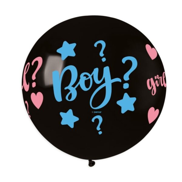 palloncino lattice mongolfiera nera gender reveal