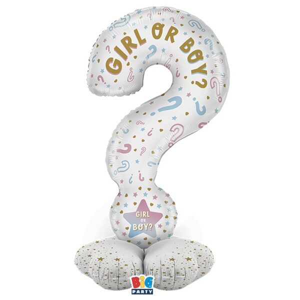 palloncino mylar gender reveal punto interrogativo