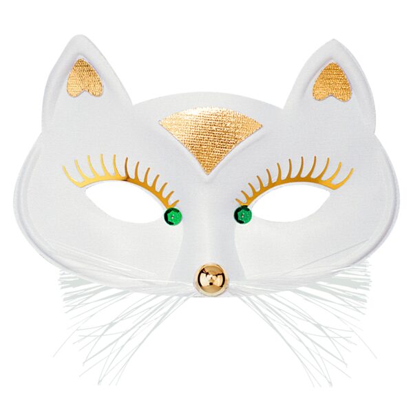 maschera domino da gatta bianca
