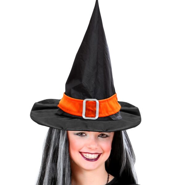 cappello nero da strega con fascia