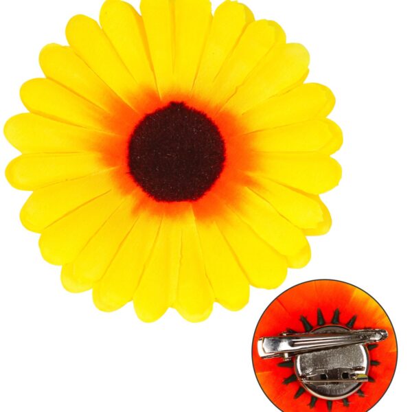 molletta per capelli e spilla girasole