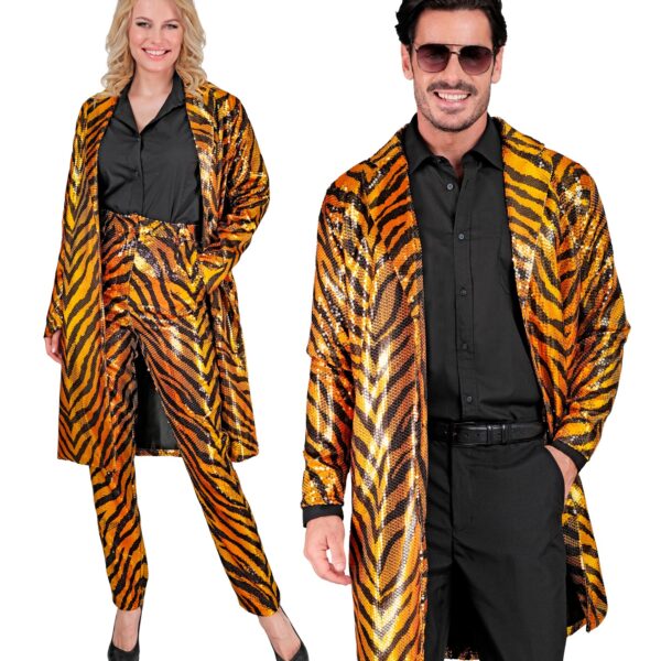 cappotto tigrato in paillettes