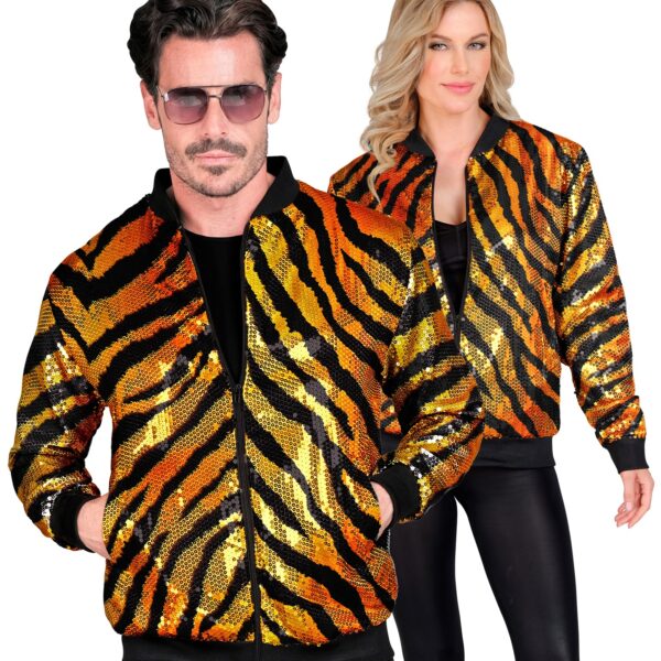 bomber tigrato in paillettes