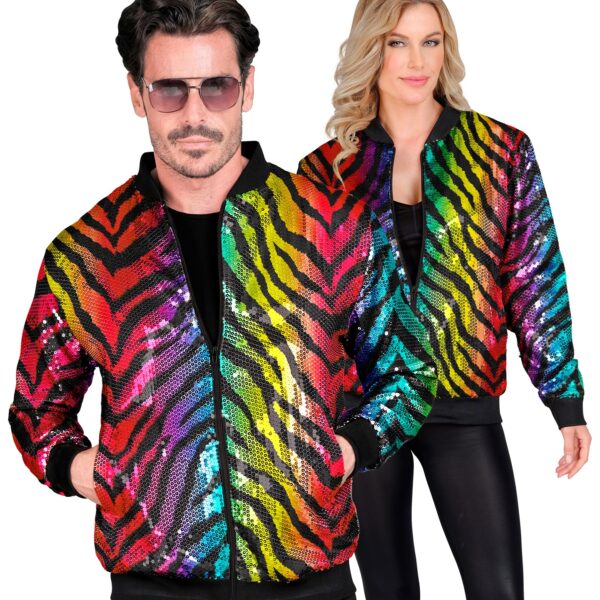 bomber tigrato in paillettes