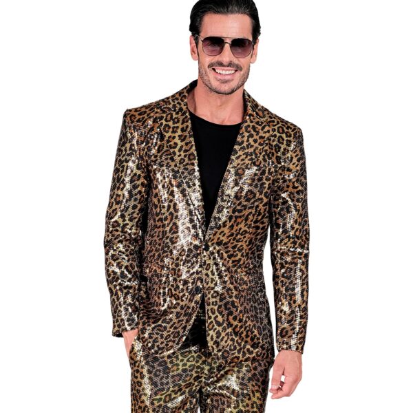 giacca leopardata in paillettes
