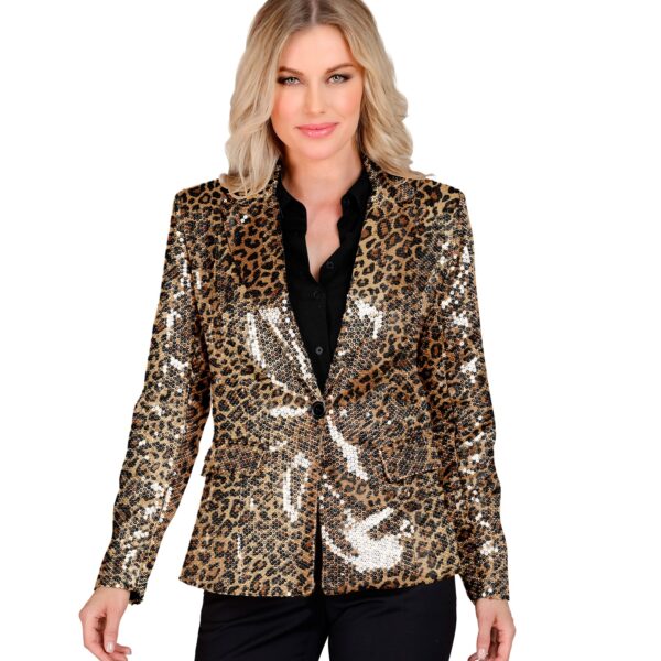 giacca leopardata in paillettes