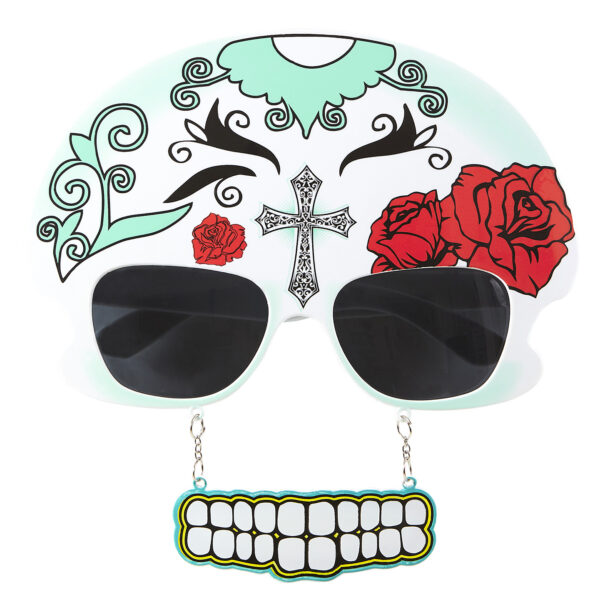 occhiali con teschio dia de los muertos