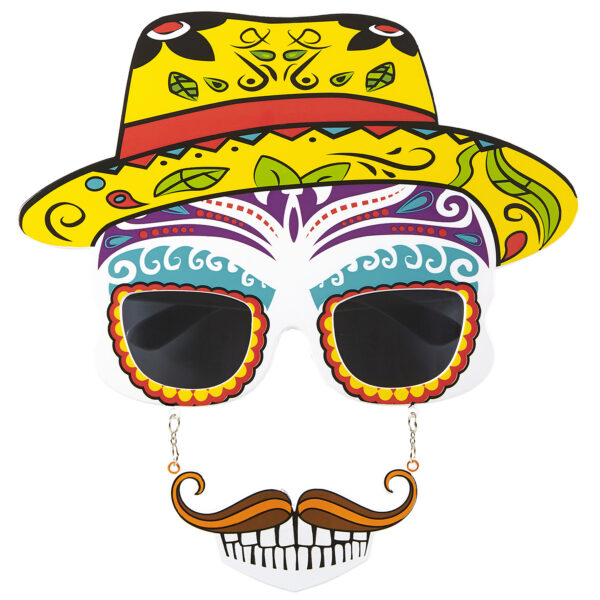 occhiali con teschio dia de los muertos