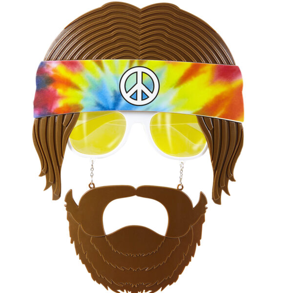 occhiali da hippie con barba