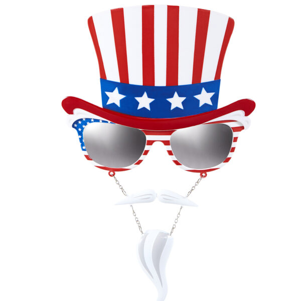 occhiali mr. america con baffi e pizzetto