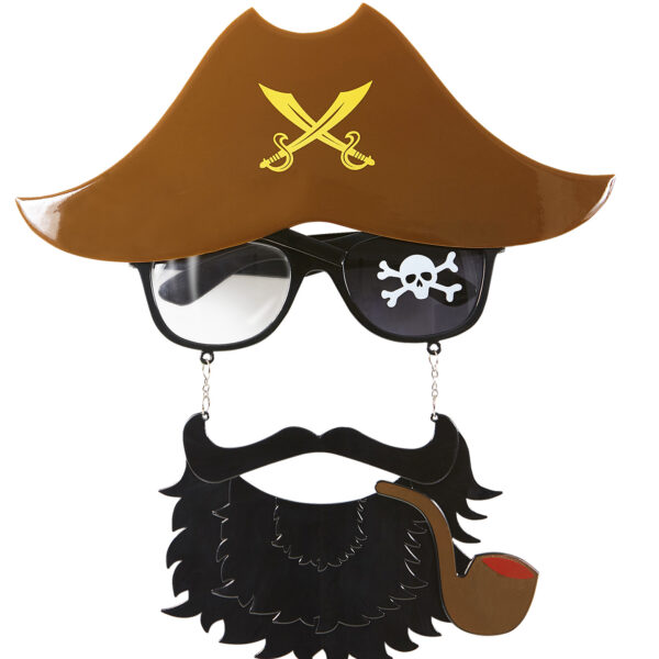 occhiali da capitano pirata con barba