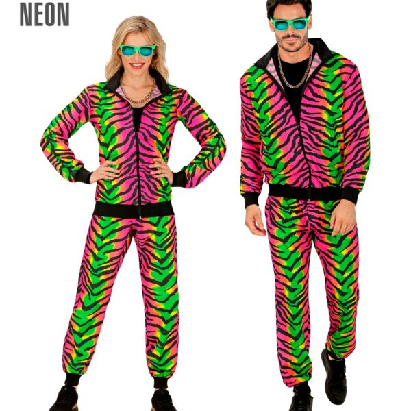 costume tuta tigrata anni 80 rosa