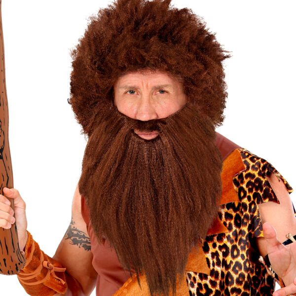 parrucca castana con barba gigante