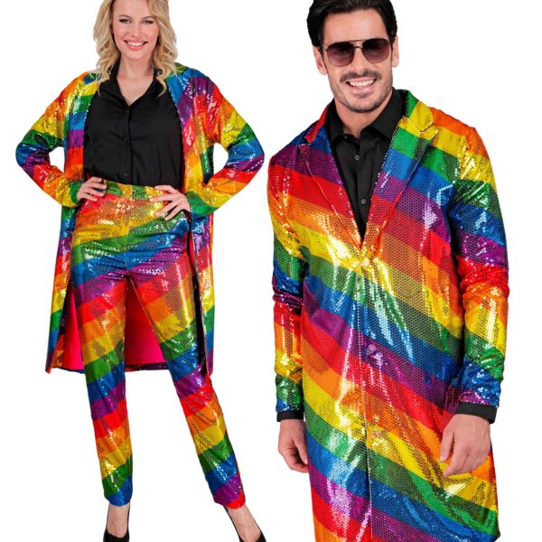 giacca arcobaleno in paillettes