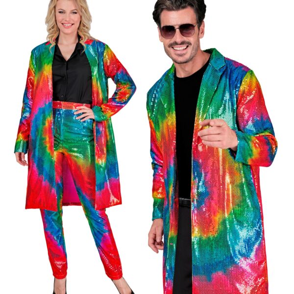 giacca arcobaleno in stile tie dye in paillettes