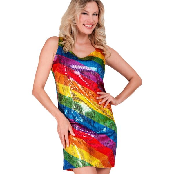 costume arcobaleno in paillettes