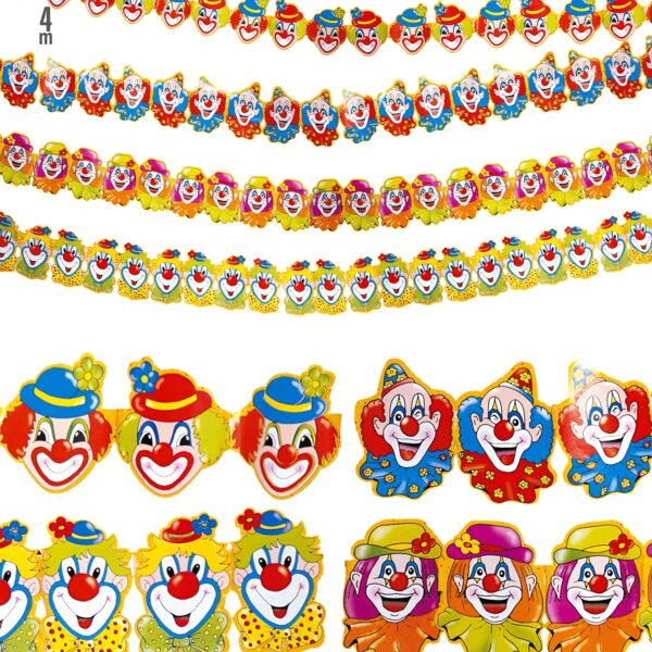 festone con clown in modelli assortiti