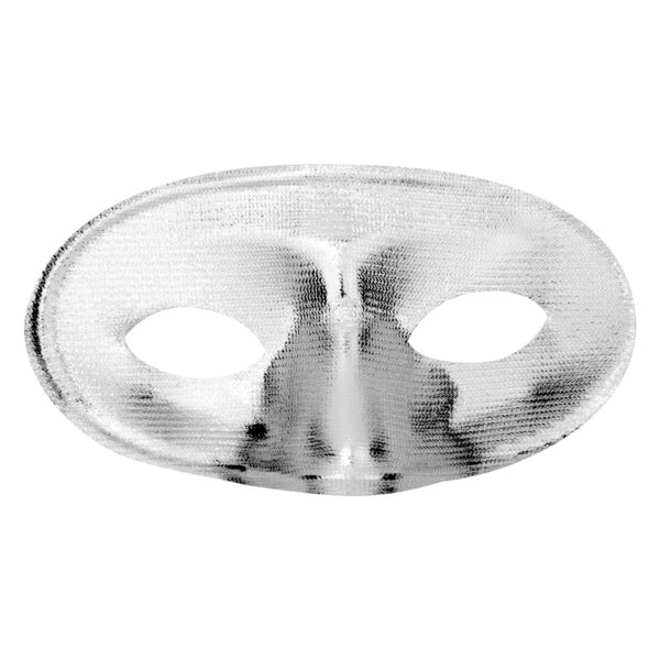 maschera domino argento metallizzata