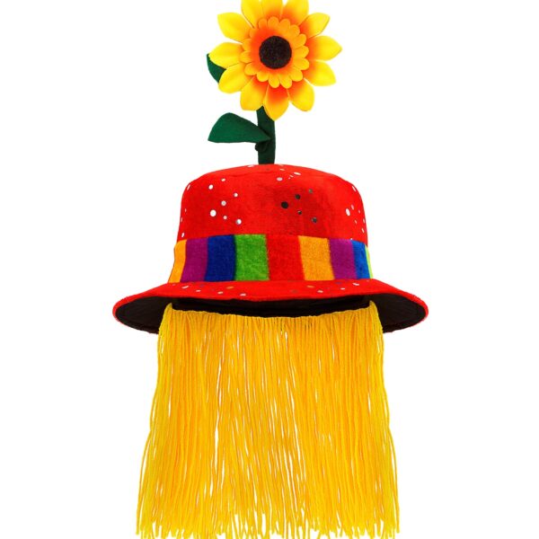 cappello con girasole e capelli