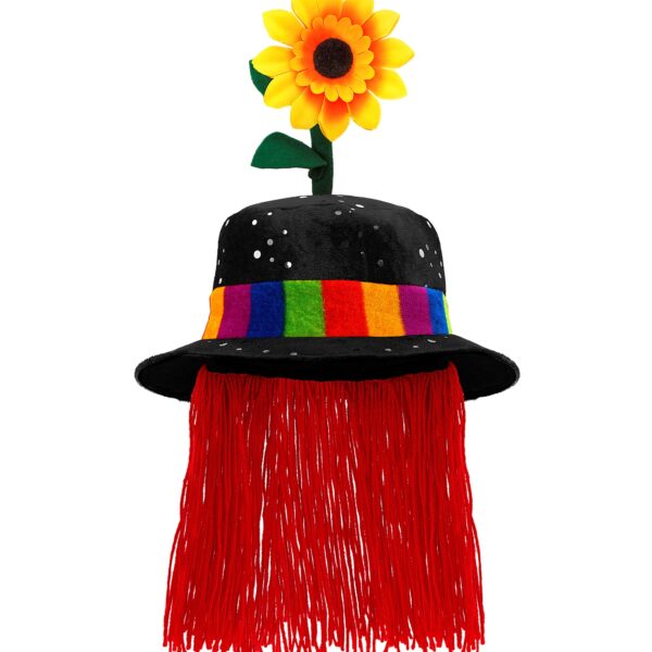 cappello con girasole e capelli