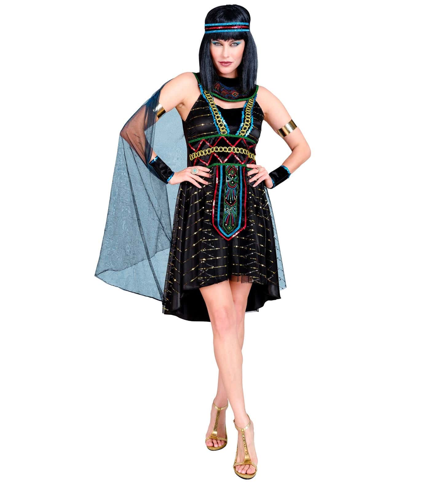 Costume Cleopatra Per Bambina – Wicked Costumes – Vestito, Mantello E Copricapo, Taglie 5-13 Anni