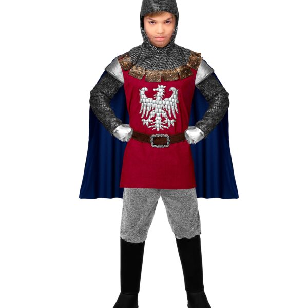 costume da cavaliere medievale rosso