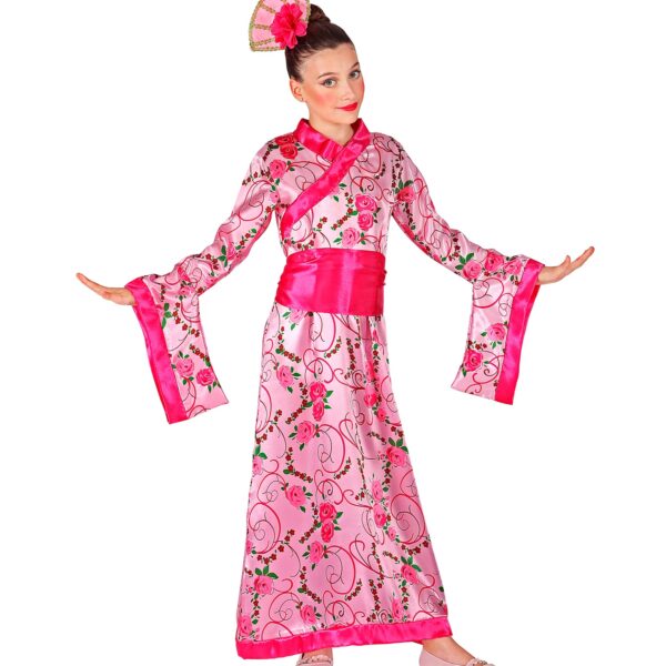 costume da geisha rosa