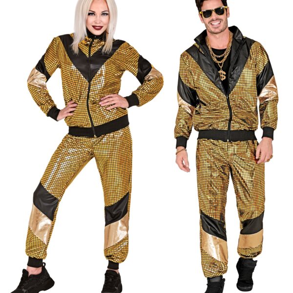 costume tuta anni 80' oro olografico