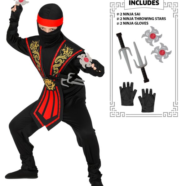 costume da ninja rosso da combattimento