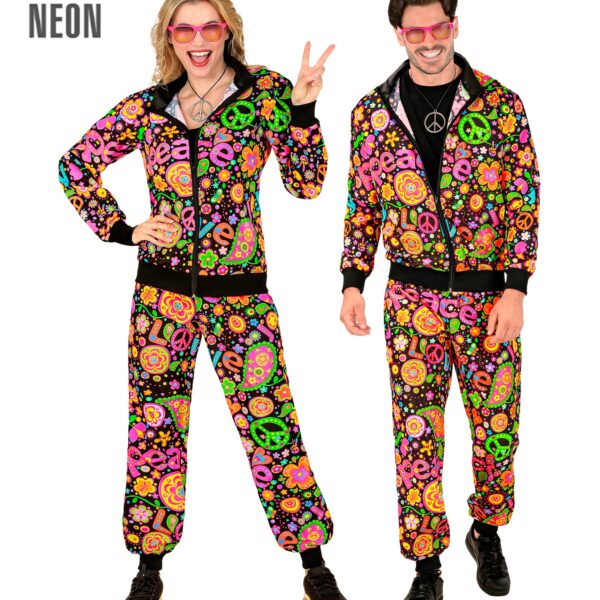 costume tuta da hippie fluorescente