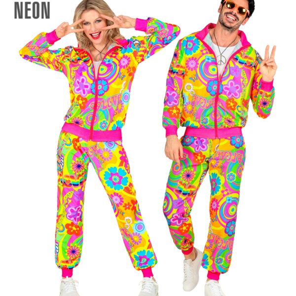 costume tuta da hippie fluorescente