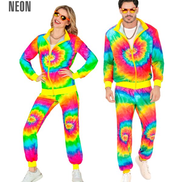 costume da hippie tie dye fluorescente