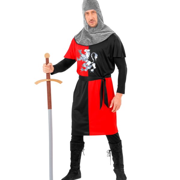 costume da guerriero medievale rosso