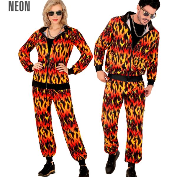 costume tuta con fiamme